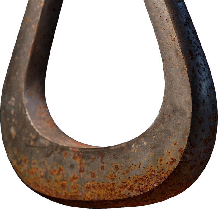 Rusted Steel teardrop cradle